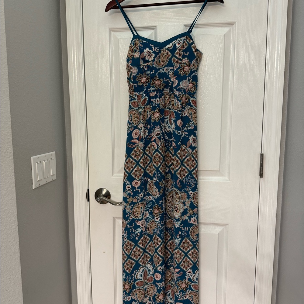 Floral Print maxi dress in Blue